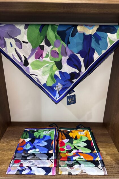LEVİDOR Cotton Eşarp 16700 - Lacivert - Organic ScarfsOrganic Scarfs