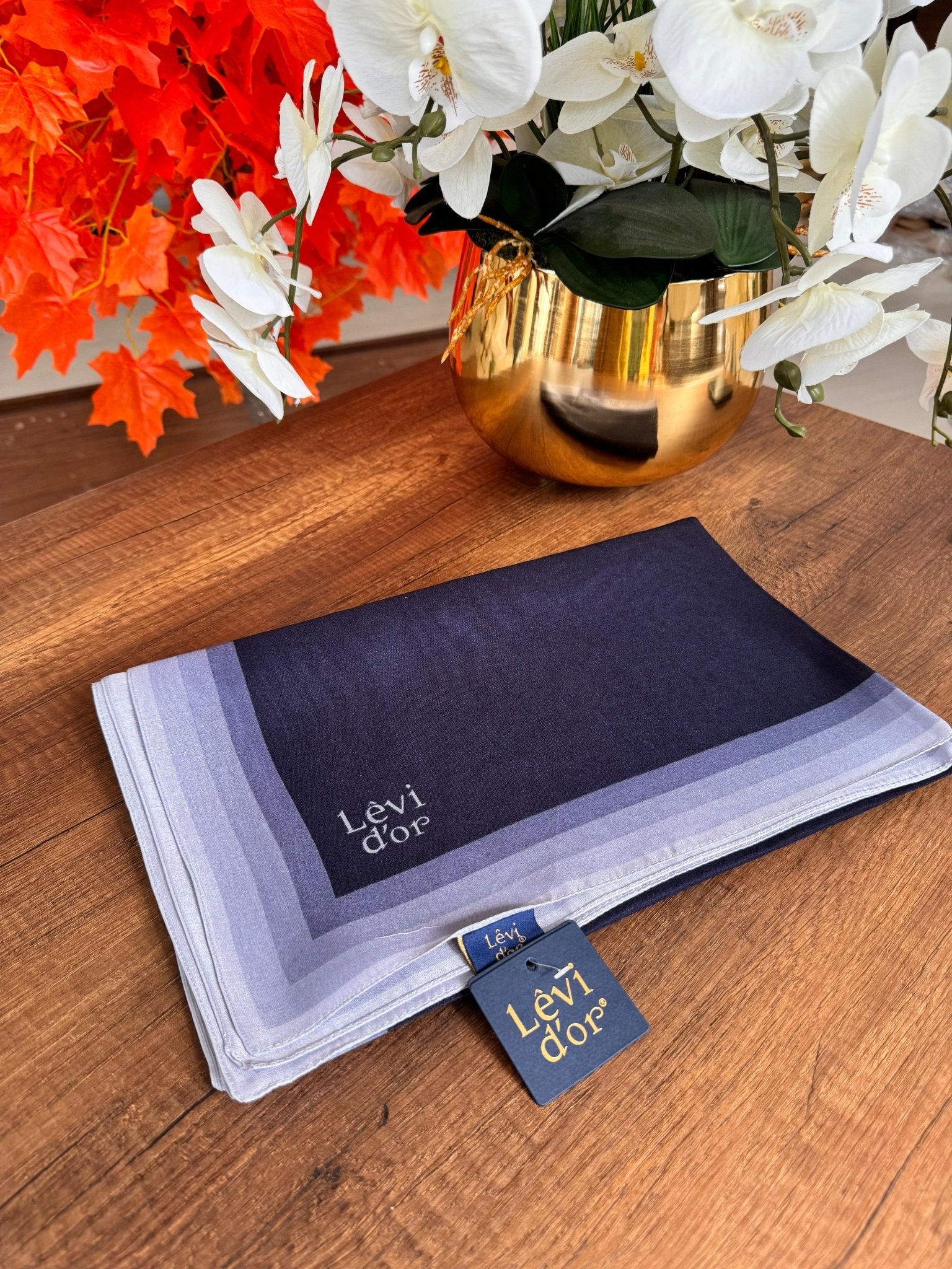 LEVİDOR Kehribar Şal 17031 - Lacivert - Organic ScarfsOrganic Scarfs