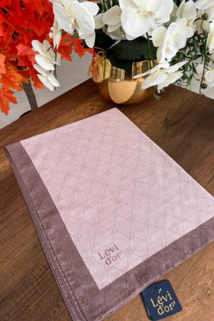 LEVİDOR Monogram Şal 17657 - Tozlu Eflatun - Organic ScarfsOrganic Scarfs