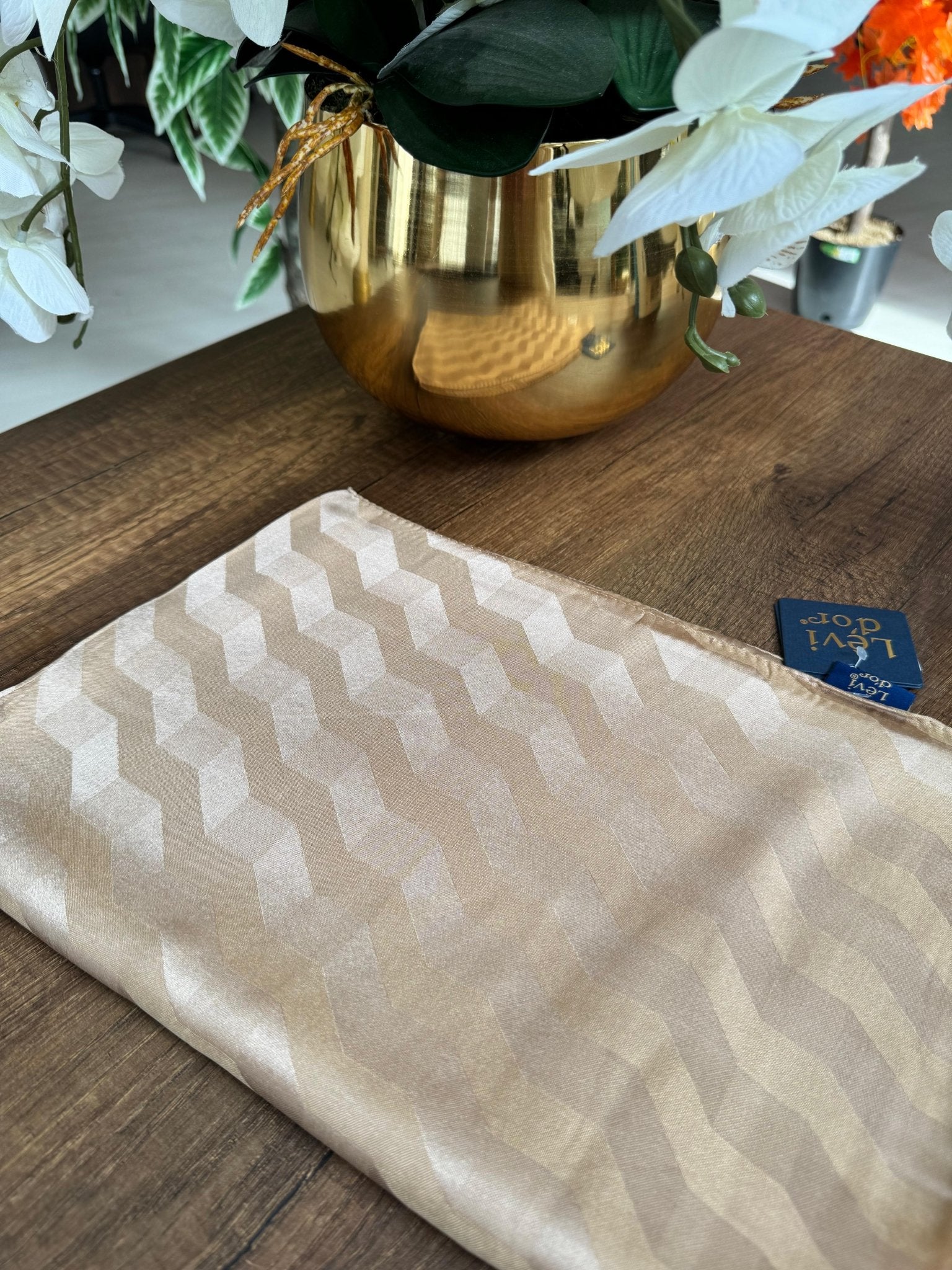 LEVİDOR Wave Jakarlı Şal 17175 - Bej - Organic ScarfsOrganic Scarfs