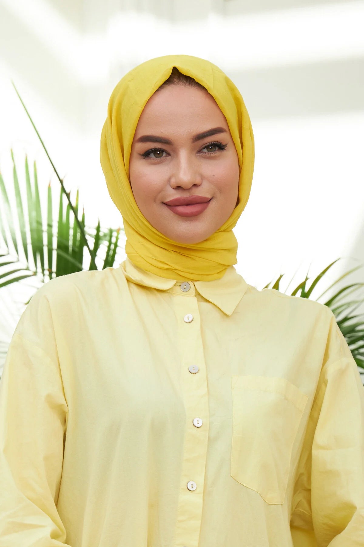 Organic Scarfs Bambu Kraş Şal Modeli - Limon - Organic ScarfsOrganic Scarfs