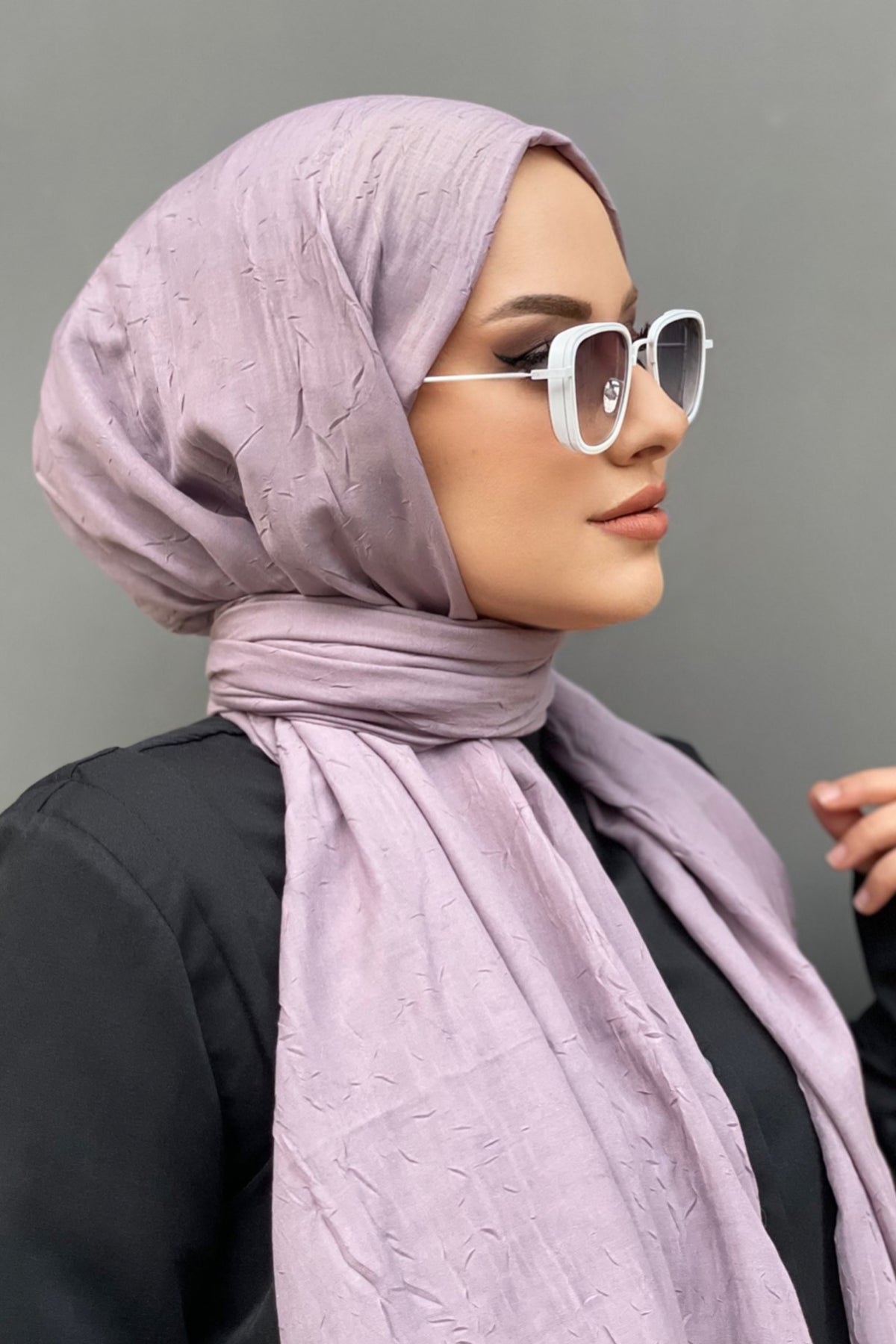 Organic Scarfs Bambu Kraş Şal Modeli - Soft Lavanta - Organic ScarfsOrganic Scarfs