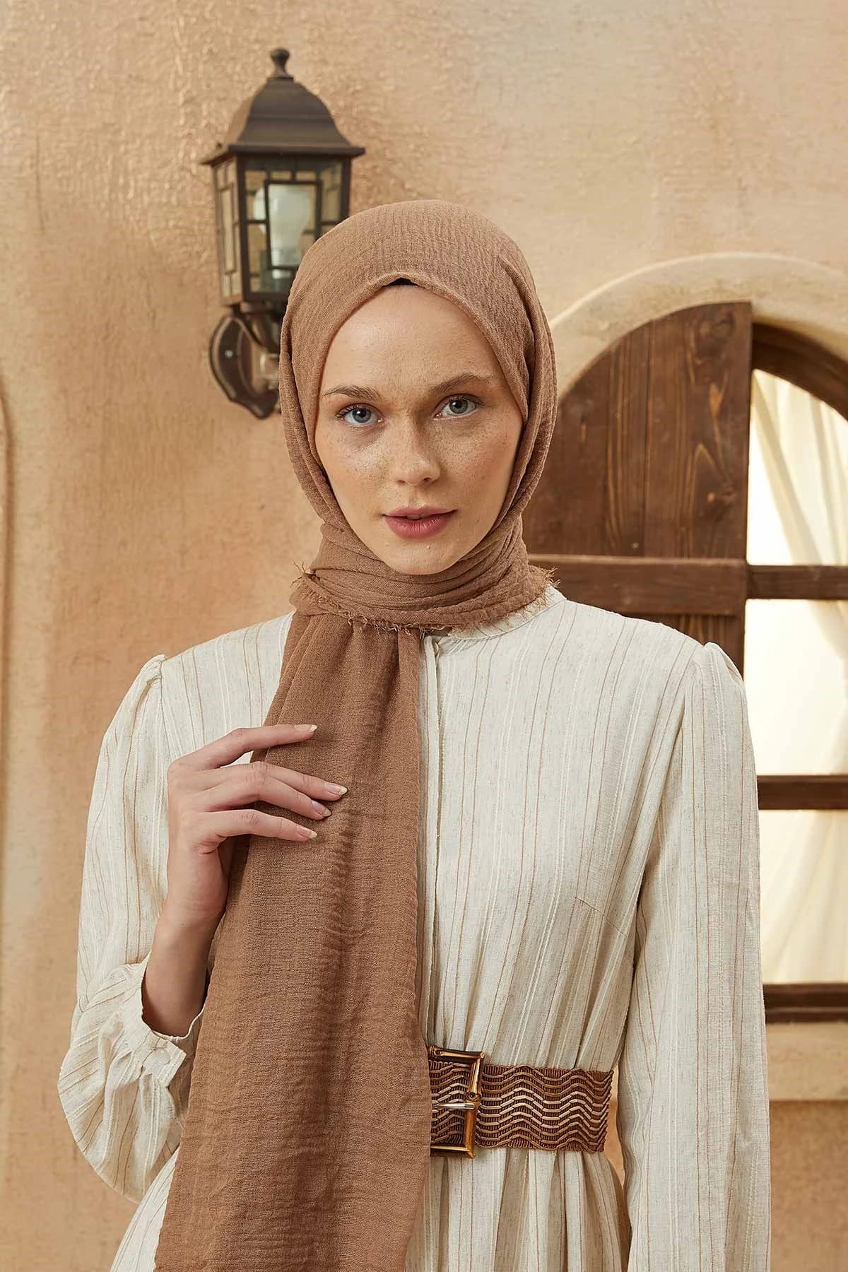 Organic Scarfs Bürümcük Şal Modeli - Fındık - Organic ScarfsOrganic Scarfs