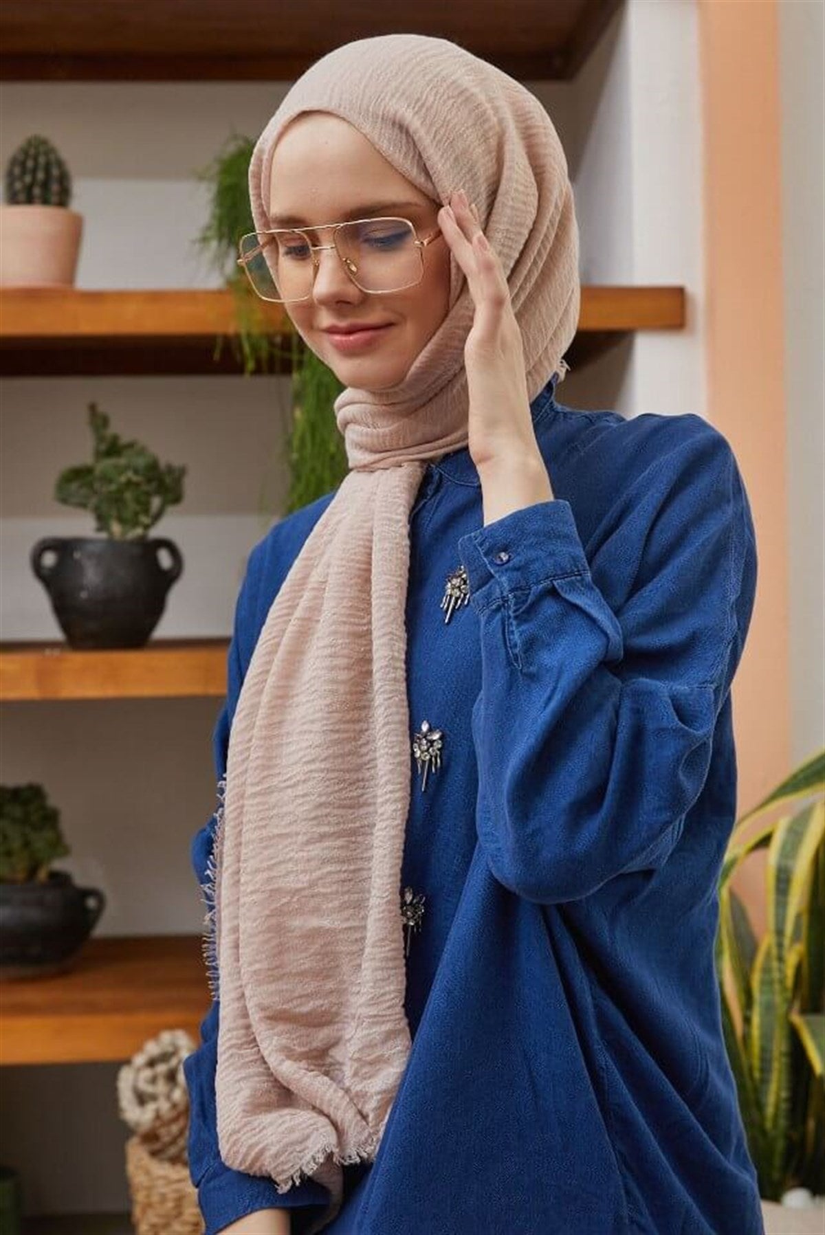 Organic Scarfs Bürümcük Şal Modeli - Pembe Vizon - Organic ScarfsOrganic Scarfs