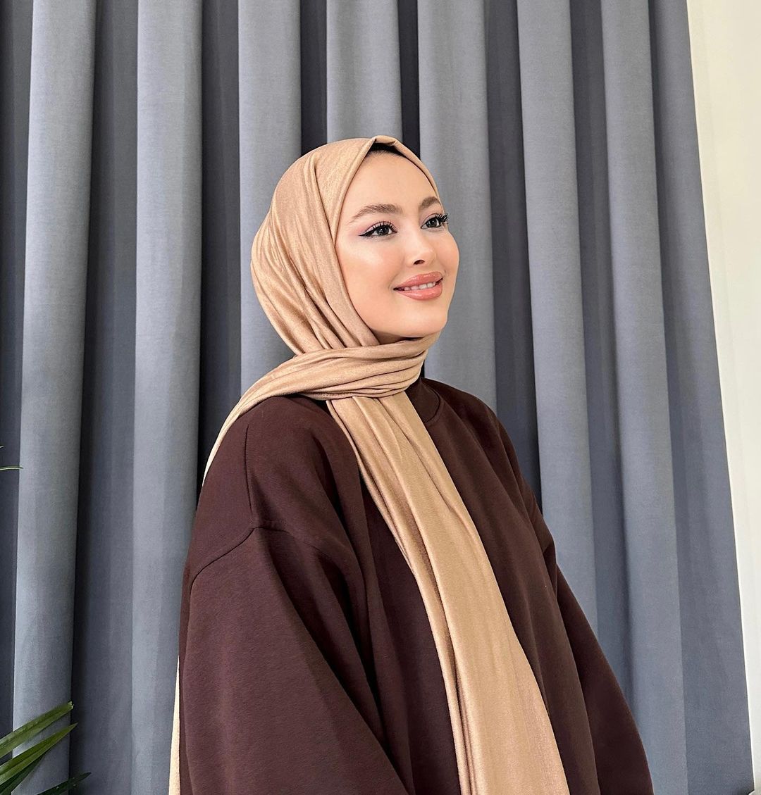 Organic Scarfs Tesettür Penye Şal Hijap Modeli - Karamel - Organic ScarfsOrganic Scarfs