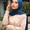 Organic Scarfs Tesettür Penye Şal Hijap Modeli - Petrol Mavisi - Organic ScarfsOrganic Scarfs