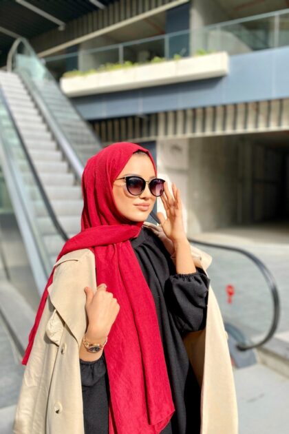 Oxygen His Serisi Pamuk Şal - Kırmızı - Organic ScarfsOrganic Scarfs
