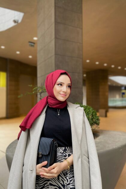 Oxygen His Serisi Pamuk Şal - Kırmızı - Organic ScarfsOrganic Scarfs