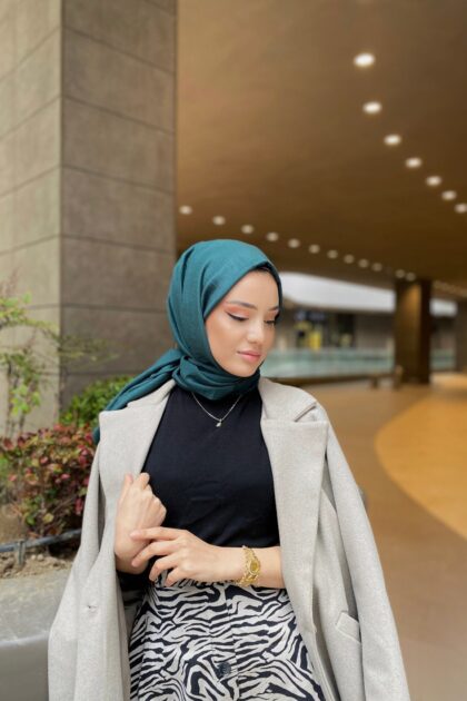 Oxygen His Serisi Pamuk Şal - Petrol - Organic ScarfsOrganic Scarfs