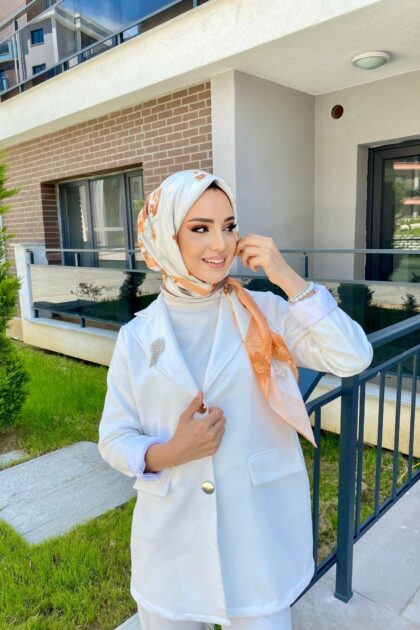 Pamuk Soft Kare Şal Eşarp - Oranj - Organic ScarfsOrganic Scarfs