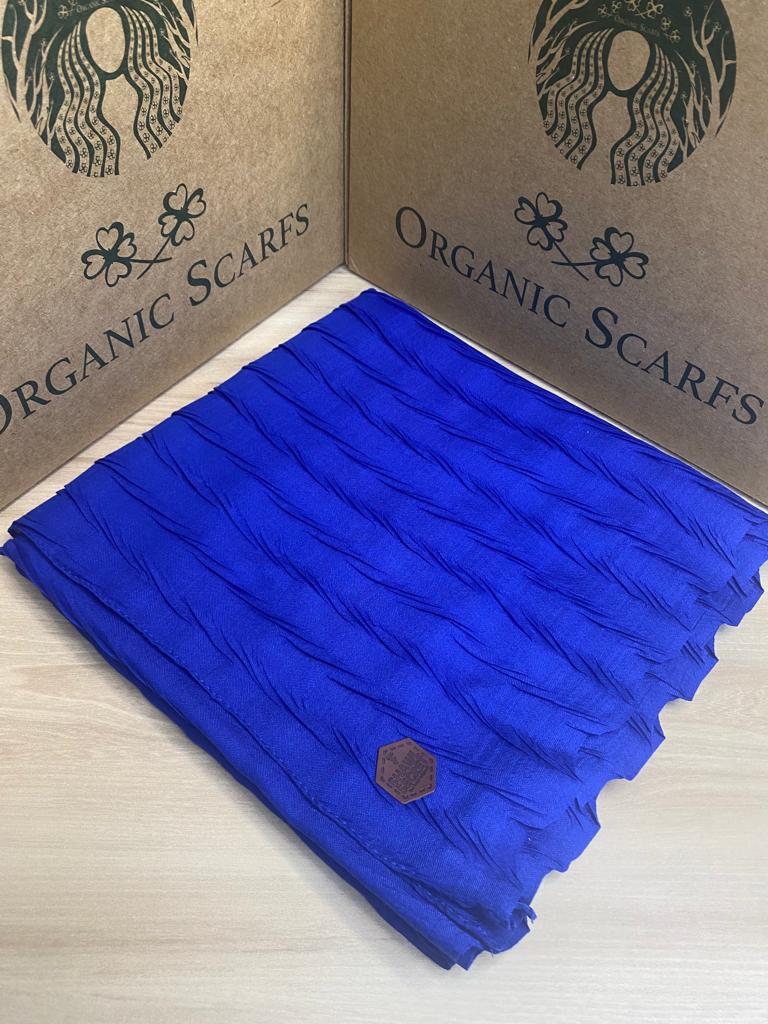 Piliseli Ağaç Kabuğu Eşarp - Saks - Organic ScarfsOrganic Scarfs