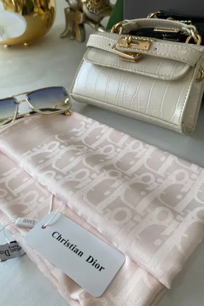 İthal Dior Eşarp 44114 - Pudra
