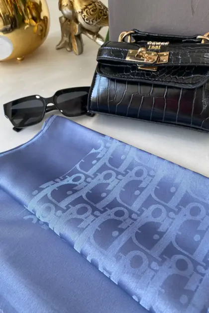İthal Dior Eşarp 44114 - İndigo