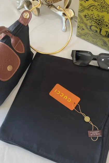 İthal Gucci Eşarp 44113 - Siyah