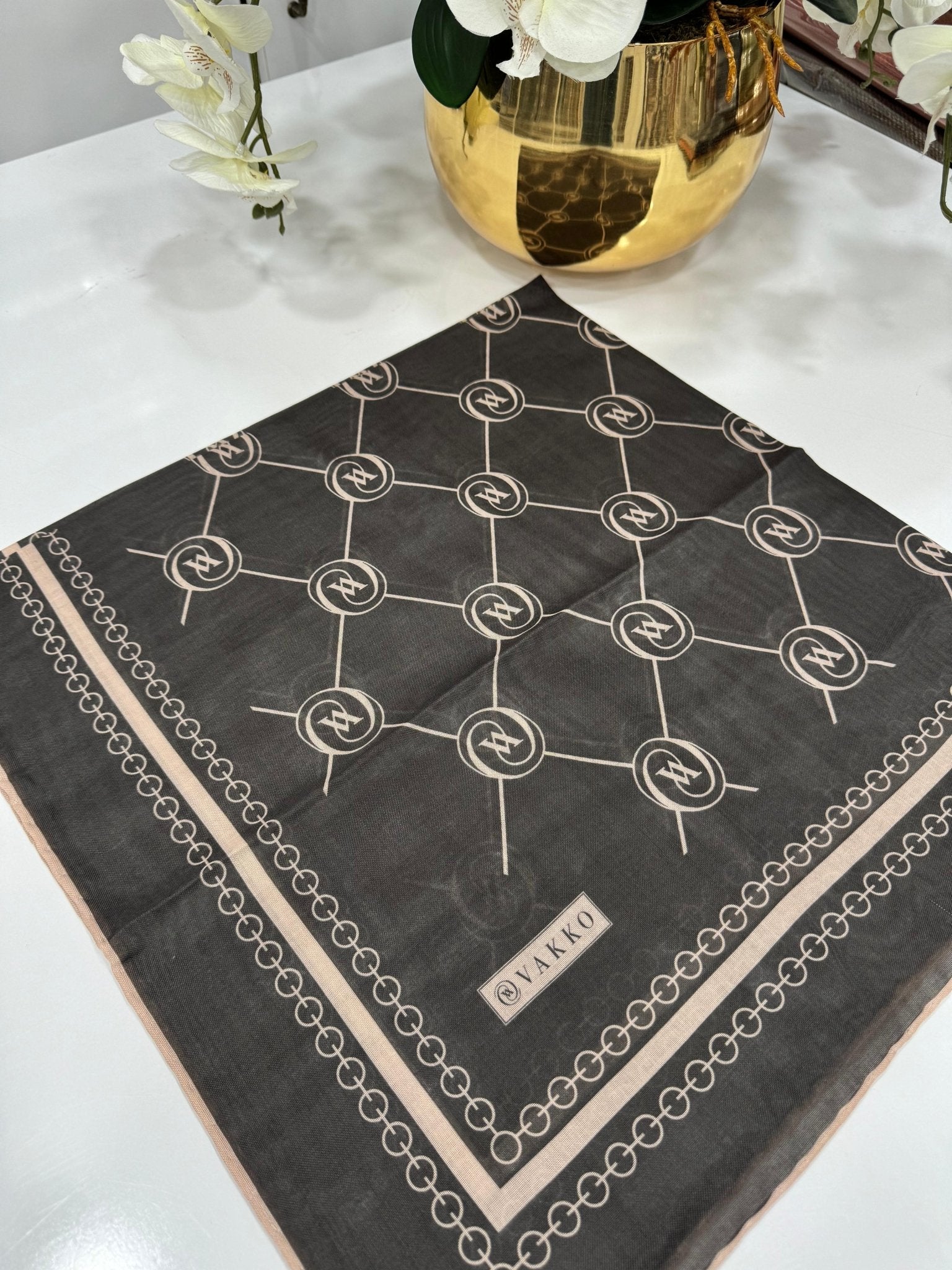 Vakko Bahar Esintisi Pamuk Eşarp - Bademi - Organic ScarfsOrganic Scarfs