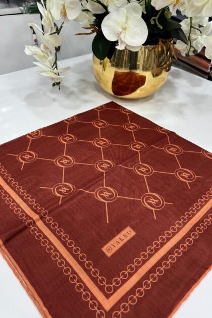 Vakko Bahar Esintisi Pamuk Eşarp - Kiremit - Organic ScarfsOrganic Scarfs