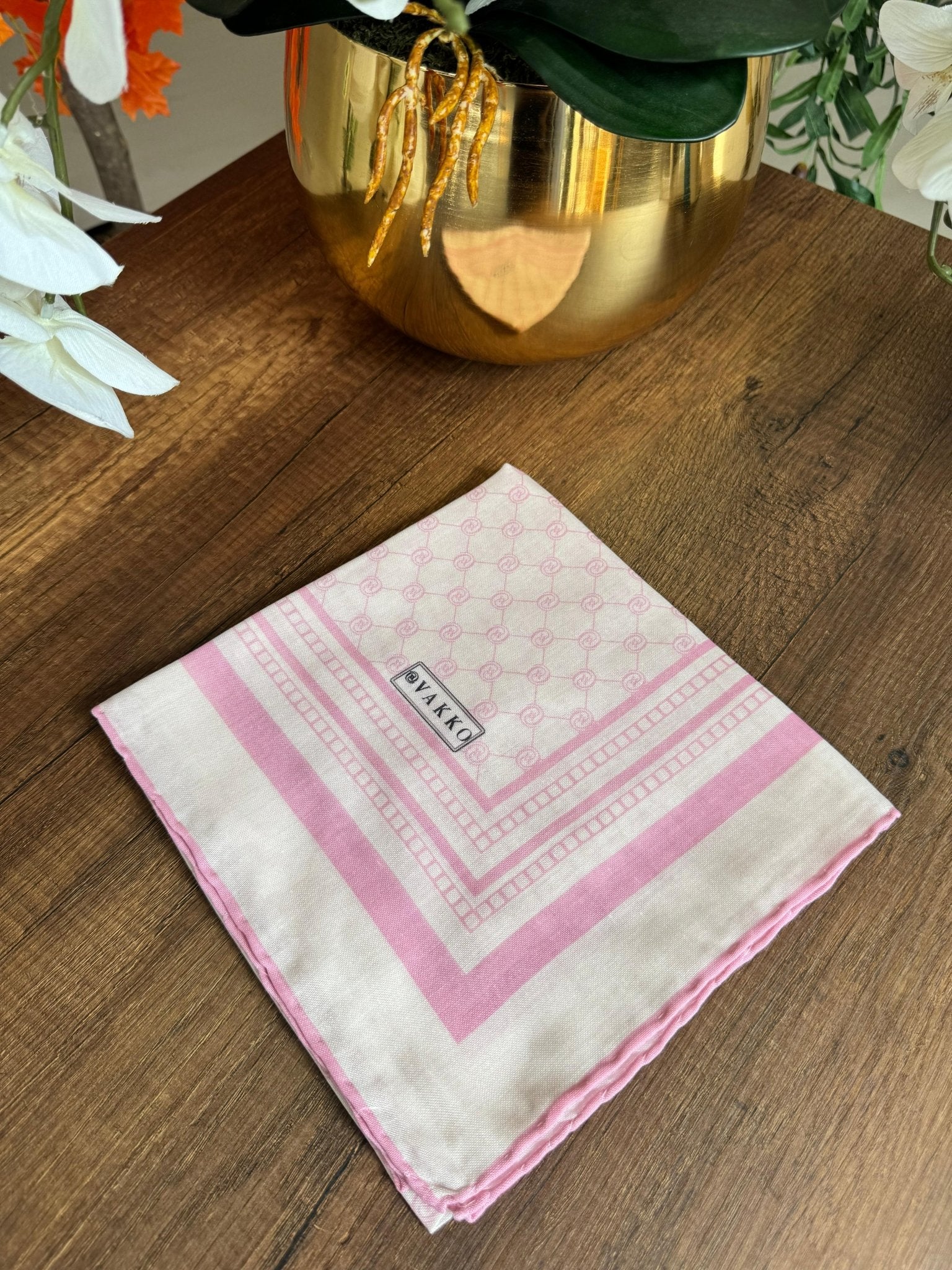 Vakko Desen Pamuk Soft Eşarp - Toz Pembe - Organic ScarfsOrganic Scarfs