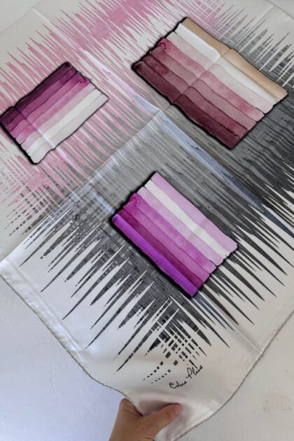 COLOR PLUS PASTEL DESEN 0 İPEK EŞARP 16032006 - Gri