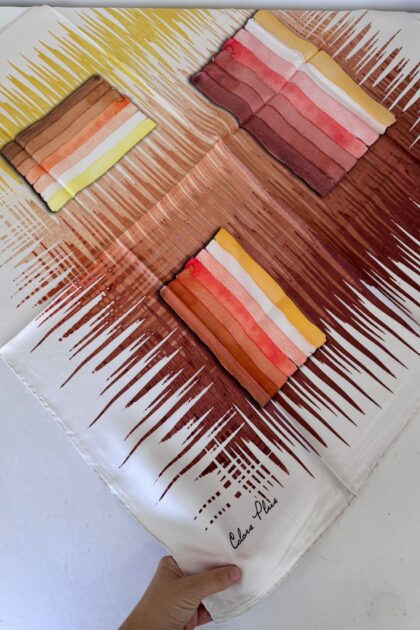 COLOR PLUS PASTEL DESEN 0 İPEK EŞARP 16032006 - Turuncu