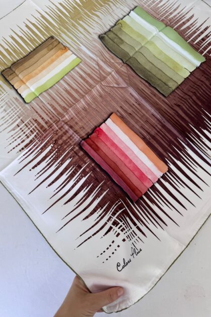 COLOR PLUS PASTEL DESEN 0 İPEK EŞARP 16032006 - Fıstık
