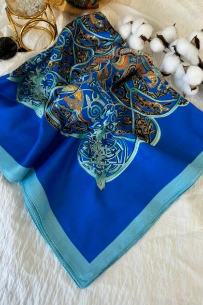 Hermes Etnik Pamuk Soft Şal 61531 - Petrol