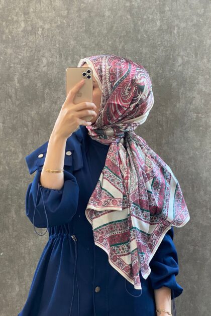 İTHAL ETRO DESEN NEW VUAL İPEK ŞAL 44344 -Pembe