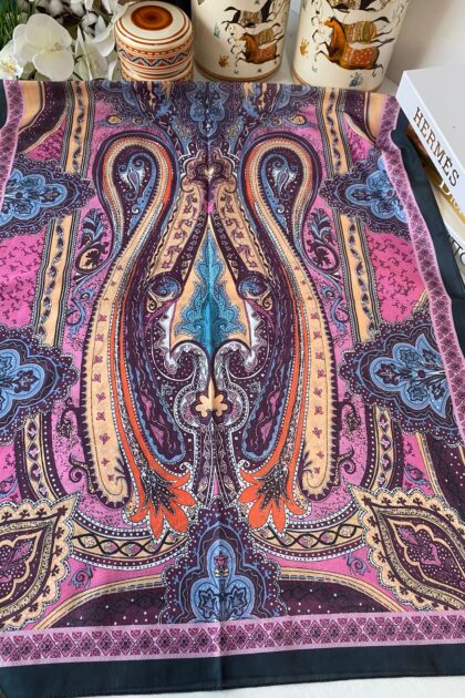 Etnik desen pamuk soft şal-321654 PEMBE/MÜRDÜM