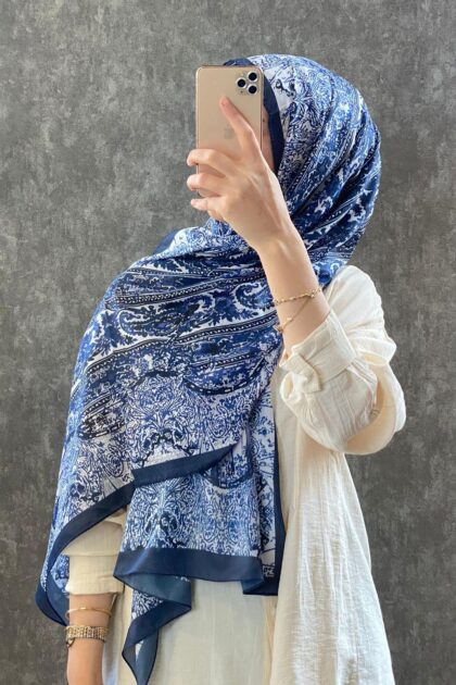 ETRO VUAL İPEK ŞAL 36987 - indigo mavi