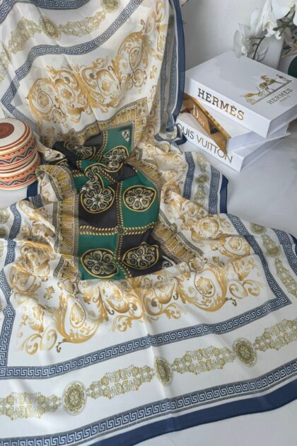 Versace Vual İpek Şal 100500 - Lacivert