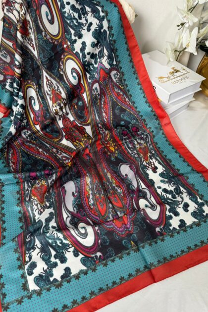Etnik Desen Pamuk Soft Şal 83925 - Turuncu