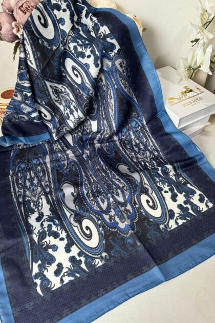 Etnik Desen Pamuk Soft Şal 83925 - İndigo